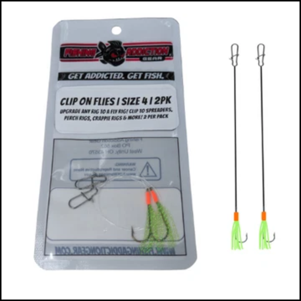 Fishing Addiction Clip On Flies Size 4