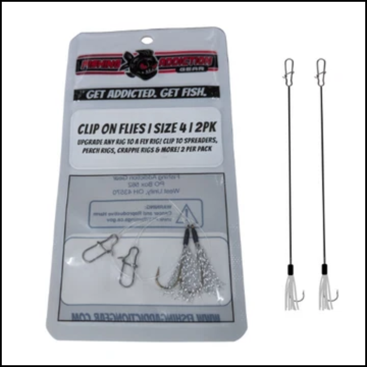 Fishing Addiction Clip On Flies Size 4